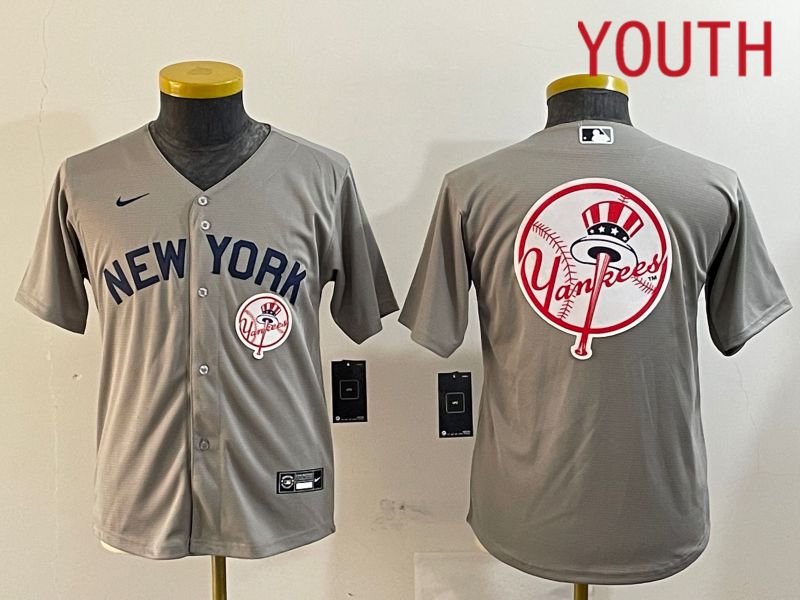 Youth New York Yankees Blank Grey Game 2024 Nike MLB Jersey style 121816->washington redskins->NFL Jersey